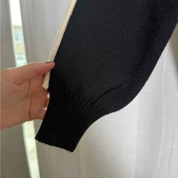 Baltic Born Harrington Sweater Black White Contrast Trim Mock Neck | NWT Size S - Picture 13 of 17